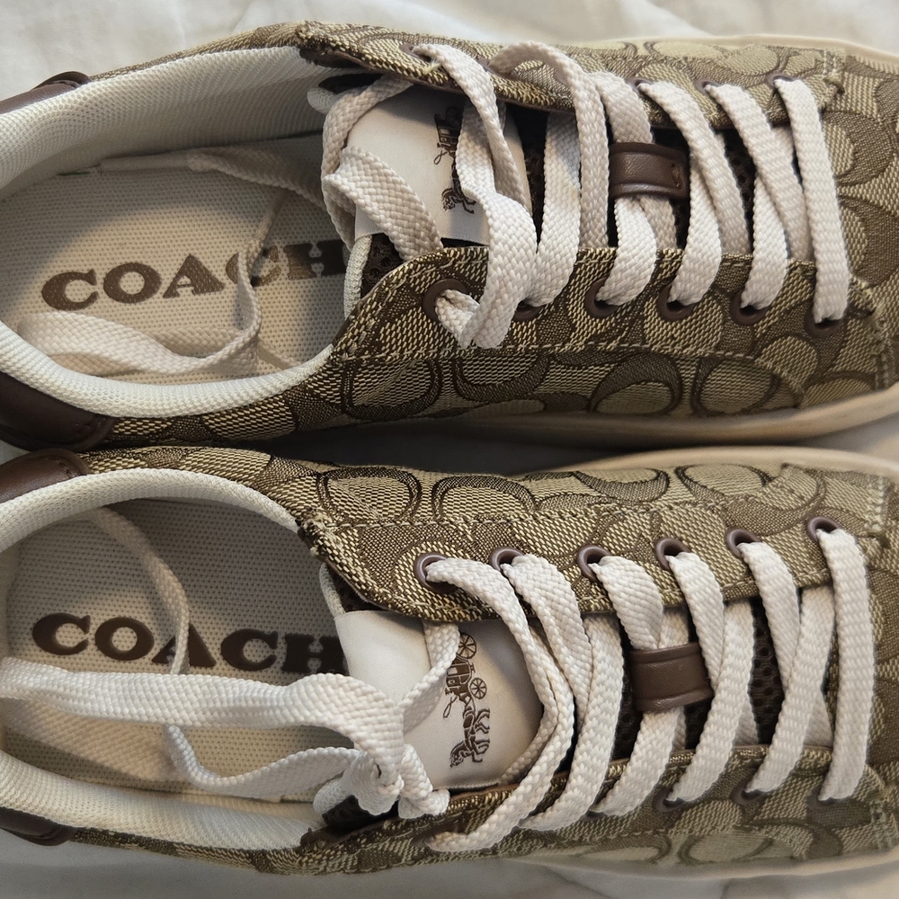 Coach Brown and Cream Sneakers Theyve Been Chilling In My Closet Collecting Dust